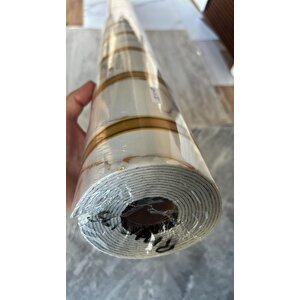 120cmx300cm Tek Parça Yapışkanlı Rulo Gold Beyaz Mermer Desenli Duvar Paneli Kağıdı Fatih Qm0135