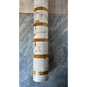 120cmx300cm Tek Parça Yapışkanlı Rulo Gold Beyaz Mermer Desenli Duvar Paneli Kağıdı Fatih Qm0135