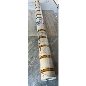 120cmx300cm Tek Parça Yapışkanlı Rulo Gold Beyaz Mermer Desenli Duvar Paneli Kağıdı Fatih Qm0135