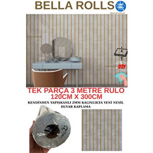 120cmx300cm Tek Parça Yapışkanlı Rulo Gold Mermer Desenli Gri Duvar Paneli Kağıdı Silivri Qm0138