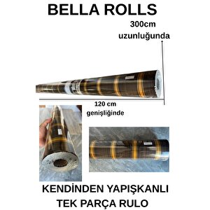 120cmx300cm Tek Parça Yapışkanlı Rulo Gold Çizgili Düz Parlak Duvar Paneli Kağıdı Taksim Qm0133