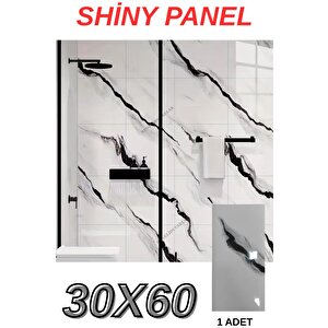 Yapışkanlı 1adet 30x60cm Siyaha Alaca Mermer Desenli Esnek Banyo Wc Duvar Paneli Kağıdı Bs8079-b