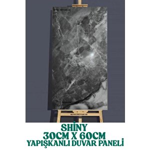 Yapışkanlı 1 Adet 30x60cm Antrasit Gri Mermer Desenli Esnek Banyo Wc Duvar Paneli Kağıdı Bs8041-b