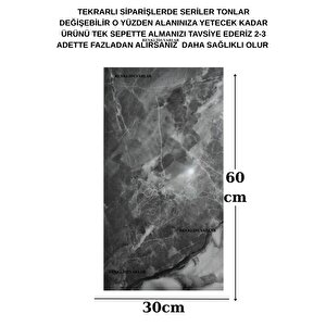 Yapışkanlı 1 Adet 30x60cm Antrasit Gri Mermer Desenli Esnek Banyo Wc Duvar Paneli Kağıdı Bs8041-b