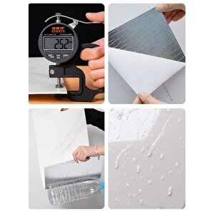 Yapışkanlı 1 Adet 30x60cm Antrasit Gri Mermer Desenli Esnek Banyo Wc Duvar Paneli Kağıdı Bs8041-b