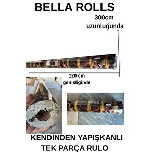 120cmx300cm Tek Parça Yapışkanlı Rulo Gold Çizgili Mermer Desenli Duvar Paneli Kağıdı Beykent Qm0134