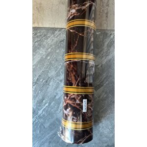 120cmx300cm Tek Parça Yapışkanlı Rulo Gold Çizgili Mermer Desenli Duvar Paneli Kağıdı Beykent Qm0134
