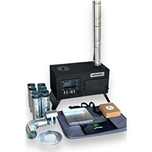 Katlanır Ayaklı Kuzineli Kamp Ve Çadır Sobası - Ful Set Çantalı