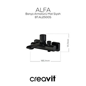Al2500s Alfa Banyo Bataryası Armatürü Mat Siyah