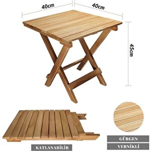 Ahşap Katlanabilir Taşınır Şezlong Plaj Bahçe Teras Balkon Sandalyesi 3'lü Takım Gri Gri