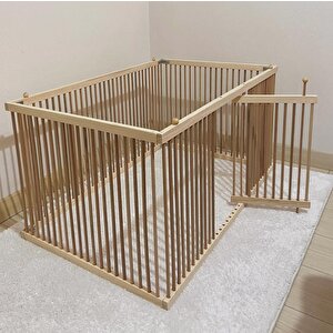 60x100 Cm 50cm Yükseklik Ahşap Sık Aralıklı Köpek Çiti (kapısı Uzun Tarafta)