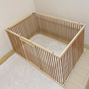 60x100 Cm 50cm Yükseklik Ahşap Sık Aralıklı Köpek Çiti (kapısı Uzun Tarafta)