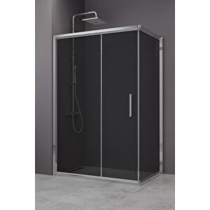 Minesota Temperli 6 Mm Dikdörtgen Cam Duşakabin Krom Profil Füme Cam 90x120 cm