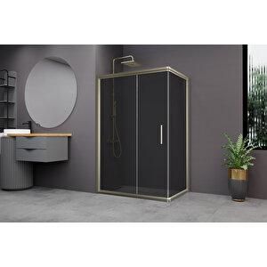 Minesota Temperli 6 Mm Dikdörtgen Cam Duşakabin Bronz Profil Füme Cam 70x150 cm