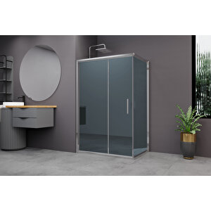 Minesota Temperli 6 Mm Dikdörtgen Cam Duşakabin Krom Profil Mavi Reflekte Cam 70x120 cm