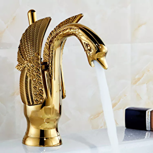 Avrupa Lüks Bakır  Lavabo Banyo Sıcak Ve Soğuk Kuğu Batarya
