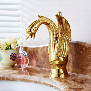 Avrupa Lüks Bakır  Lavabo Banyo Sıcak Ve Soğuk Kuğu Batarya