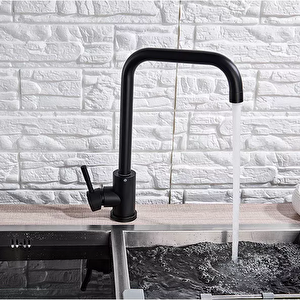 Siyah Mutfak Evye Bataryası Lavabo Musluğu Matte Black Mutfak Eviye Musluk Tezgah Üstü Batarya