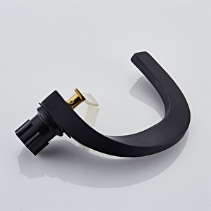 Mat Siyah Güverte Monteli Banyo Lavabo Musluğu Soğuk Ve Sıcak