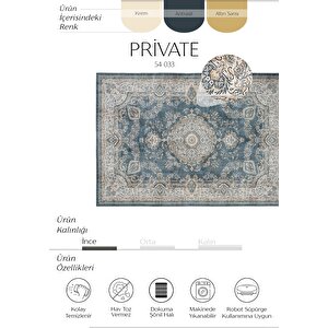Private Krem Etnik Dokuma Şönil Halı Yıkanabilir Eskitme Vintage Göbekli Salon Halısı 95x250 cm