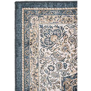 Cool Halı Private Krem Etnik Dokuma Şönil Halı Yıkanabilir Eskitme Vintage Göbekli Salon Halısı