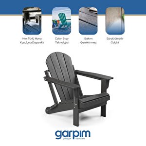 Siyah Adirondack Serisi Klasik Katlanır Sandalye, Siyah Koltuk, Balkon,bahçe,cafe Mobilyası