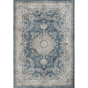 Private Krem Etnik Dokuma Şönil Halı Yıkanabilir Eskitme Vintage Göbekli Salon Halısı 95x200 cm