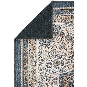 Cool Halı Private Krem Etnik Dokuma Şönil Halı Yıkanabilir Eskitme Vintage Göbekli Salon Halısı