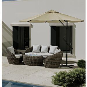 Bahçe Balkon Cafe Şemsiye 290x290 Cm Katlanır