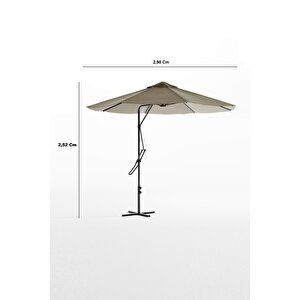 Kagu Bahçe Balkon Cafe Şemsiye 290x290 Cm Katlanır