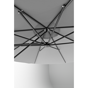 Kagu Bahçe Balkon Cafe Şemsiye 290x290 Cm Katlanır Gri