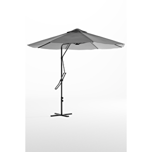 Kagu Bahçe Balkon Cafe Şemsiye 290x290 Cm Katlanır Gri