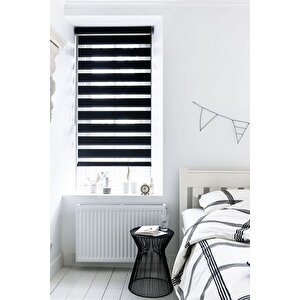 Siyah Düz Zebra Stor Kaliteli Güneşlik Perdeler 200x260 cm