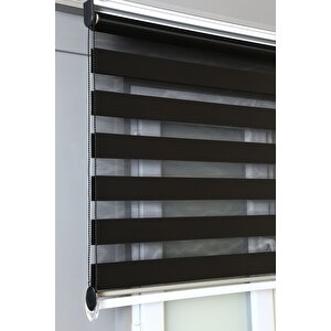 Siyah Düz Zebra Stor Kaliteli Güneşlik Perdeler 110x200 cm