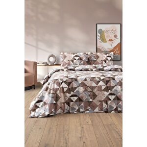Lovely Desenli Çift Kişilik Nevresim Takımı - Çift Kişilik Nevresim Seti Kahverengi