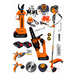 Dfl 3'lü Bakir Sargili Bahçe Seti Çapa Aparati Hedi̇yeli̇ Yan Ti̇p Ot Çali Tirpan Dal Budama+makas Ki̇ti̇