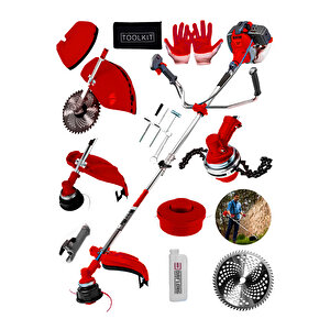 Bakir Sargi Yan Ti̇pi̇ Benzi̇nli̇ Ot Çali Çi̇m Bi̇çme Tirpan Maki̇nasi Canavar Baslik-k