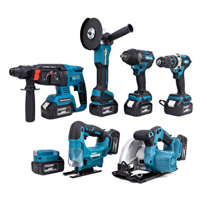 Yedi̇li̇ Set Mk800 (powerbank&led+ Ş.hilti+ş.spral+s.sıkma+13mm Ç.mandren+ş.dekupaj+sunta Kesme)
