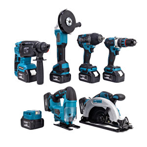 Yedi̇li̇ Set Mk800 (powerbank&led+ Ş.hilti+ş.spral+s.sıkma+13mm Ç.mandren+ş.dekupaj+sunta Kesme)