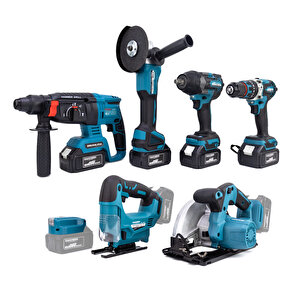 Yedi̇li̇ Set Mk800 (powerbank&led+ Ş.hilti+ş.spral+s.sıkma+13mm Ç.mandren+ş.dekupaj+sunta Kesme)