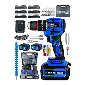Özel Seri̇ 84 Parça Kömürsüz Güclendi̇ri̇lmi̇ş Motor Darbeli̇ Şarjli Matkap-mvi