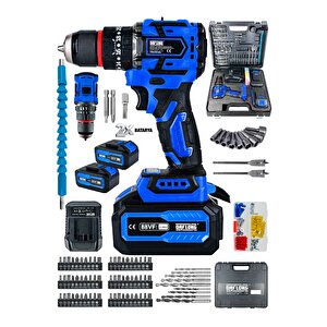 Özel Seri̇ 84 Parça Kömürsüz Güclendi̇ri̇lmi̇ş Motor Darbeli̇ Şarjli Matkap-mvi