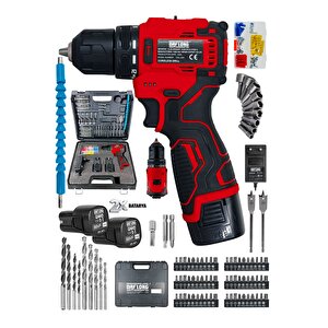 Pro Özel Seri 84 Parça Kömürsüz Güçlendi̇ri̇lmi̇ş Motor Şarjli Armut Batarya Matkap-krmz
