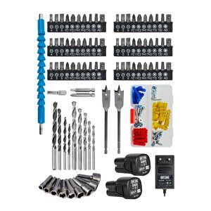 Pro Özel Seri 84 Parça Kömürsüz Güçlendi̇ri̇lmi̇ş Motor Şarjli Armut Batarya Matkap-krmz
