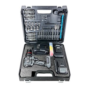 Özel Seri̇ 84 Parça Kömürsüz Güclendi̇ri̇lmi̇ş Motor Darbeli̇ Şarjli Matkap-gri