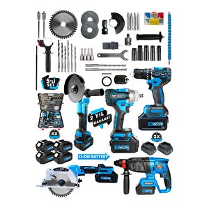 Ultra Pro Kömürsüz 4 Bataryali Çeli̇k Sanzuman 5'li̇ Set Sunta Kesmeli̇-mvi