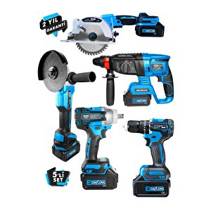Ultra Pro Kömürsüz 4 Bataryali Çeli̇k Sanzuman 5'li̇ Set Sunta Kesmeli̇-mvi