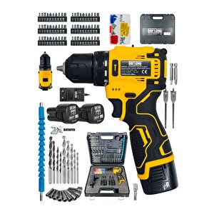 Pro Özel Seri̇ 84 Parça Kömürsüz Güçlendi̇ri̇lmi̇ş Motor Şarjli Armut Batarya Matkap-sari