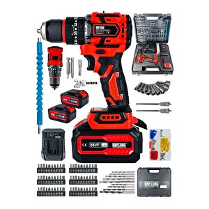 Özel Seri̇  84 Parça Kömürsüz Güclendi̇ri̇lmi̇ş Motor Darbeli̇ Şarjli Matkap