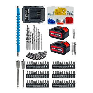 Özel Seri̇  84 Parça Kömürsüz Güclendi̇ri̇lmi̇ş Motor Darbeli̇ Şarjli Matkap